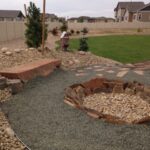 landscape design with built in fire pit