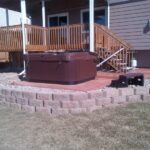 landscape design near hot tub