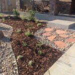 side yard landscape design with stones