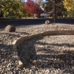 residential landscape design with big and little rocks