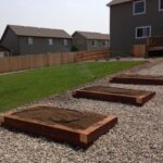 landscape design with gardening plots